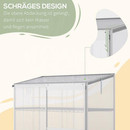 Aluminum greenhouse with foundation, 3 levels, 131x58x139.5 cm