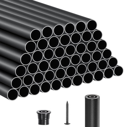 Aluminum Stair Balusters, 51 Pack, 36 In, Black, 3/4 In