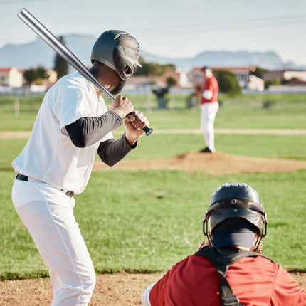 Aluminum baseball bat in silver