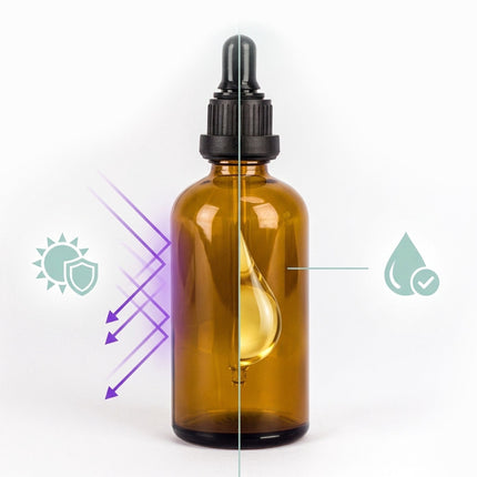 Amber Glass Dropper Bottles, 100 ml, 12-Pack Set