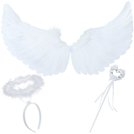 Angel Wings Costume Set with Halo and Wand