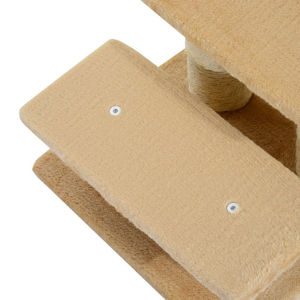 3-step plush stairs for dogs and cats, cream, 45x35x34 cm