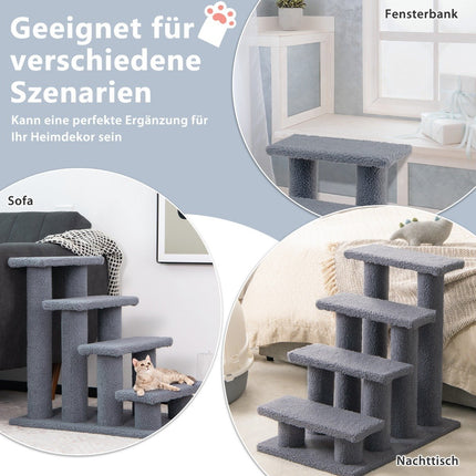 Animal stairs climbing tree cat stairs for cats up to 25 kg 61 x 41 x 60 cm gray