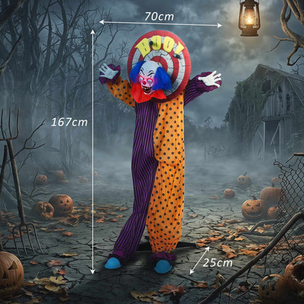 Animated Halloween Clown Decoration with Sound, 167 cm