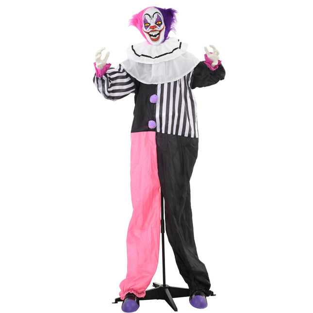 Animated Halloween Clown Prop with Motion & Sound, 173 cm