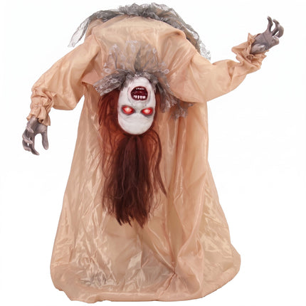 Animated Halloween Ghost with Glowing Eyes, 100 cm Tall