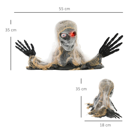 Animated Halloween Mummy with Glowing Eyes, 55x18x35 cm