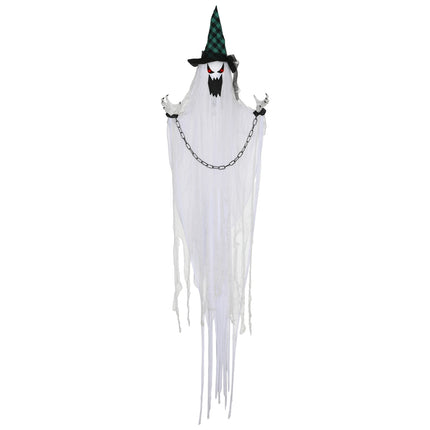 Animated Halloween Prop – Shaking Ghost with Red Eyes