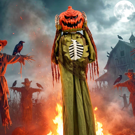 Animated Pop-Up Pumpkin Skeleton, 173 cm, Sound & Light