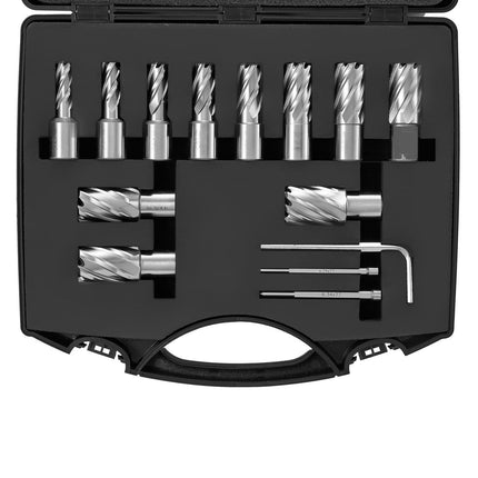 Annular Cutter Set, 13-Piece Weldon Shank, 1 in Depth
