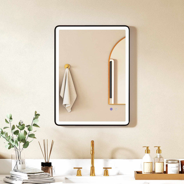 Anti-Fog LED Bathroom Mirror, Dimmable, 80x60 cm