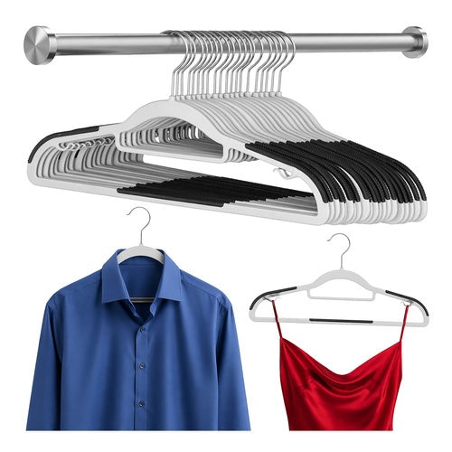 Anti-Slip Clothes Hangers, 20 Pack, Slim Gray, 42 cm