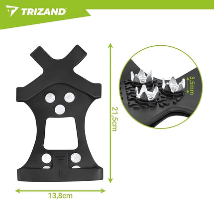 Anti-Slip Shoe Grips Size L 40-44 with 10 Teeth, TPE Ice Spikes, Black/Silver