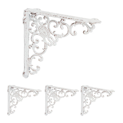 Antique Cast Iron Shelf Brackets, Set of 4