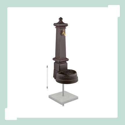 Antique Column Fountain with Tap & Basin, 100 cm