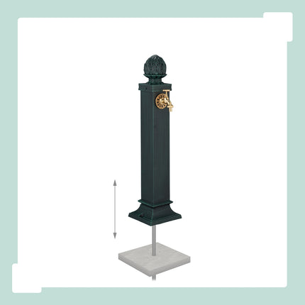 Antique Garden Fountain with Golden Tap, 80 cm