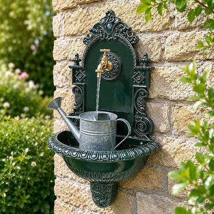 Antique Green XL Wall Fountain – Cast Aluminium