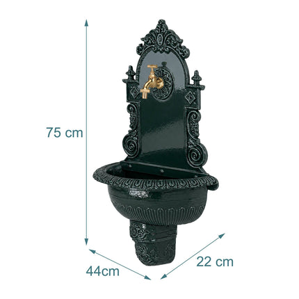 Antique Green XL Wall Fountain – Cast Aluminium