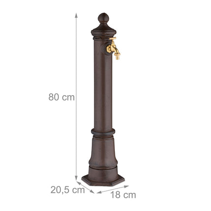 Antique Metal Garden Fountain with Tap, 80 cm