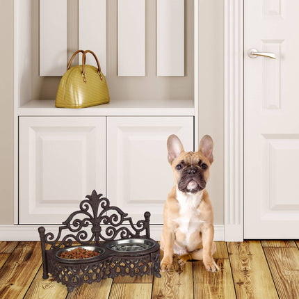Antique-Style Dog Feeder Bar