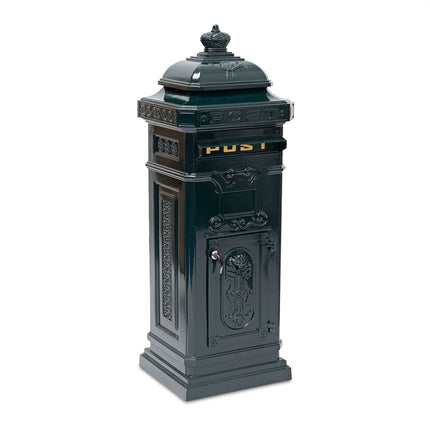 Antique Style Freestanding Mailbox, Cast Aluminium