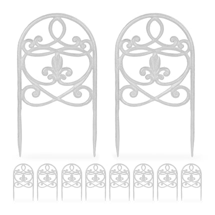 Antique Style Garden Fence Panels, 10-Piece Set
