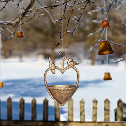 Antique hanging bird bath
