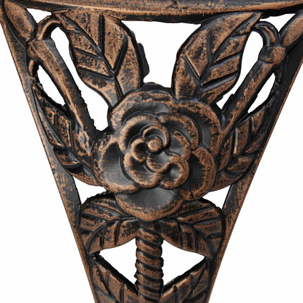 Antique style garden bench with roses