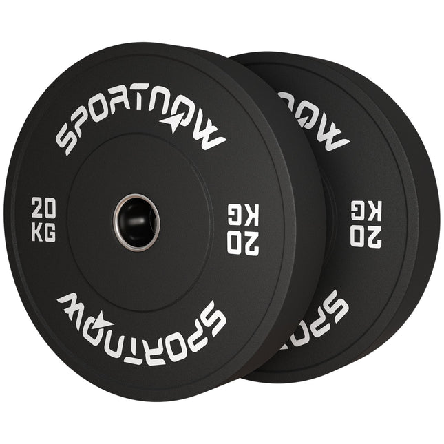 A pair of 20kg dumbbell weights, black, 50mm hole