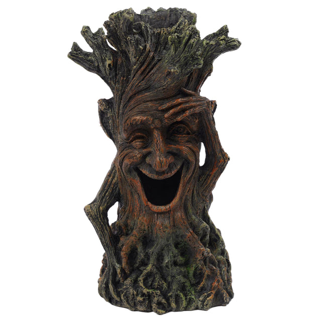 Aquarium Tree Ornament With Face, Cave Hideout, Resin
