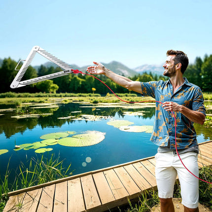 Aquatic Weed Rake, 24-Inch 3-Sided, Stainless Steel, 30 Ft Rope