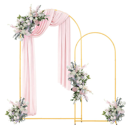 Arch Backdrop Stand Set of 2, Gold Metal 2.2 m and 1.8 m