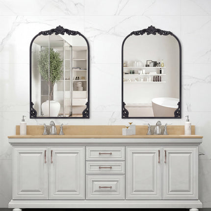 Arched Baroque Wall Mirror, Gold Frame, 76x51/90x61 cm
