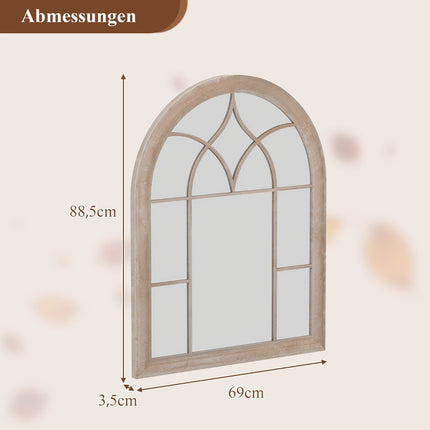 Arched Metal Frame Wall Mirror, 69 x 88.5 cm