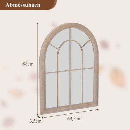 Arched Wall Mirror, 69.5x88cm, Rustic Metal Frame