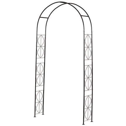 Metal Garden Arch Trellis, Black, 114x30x230 cm