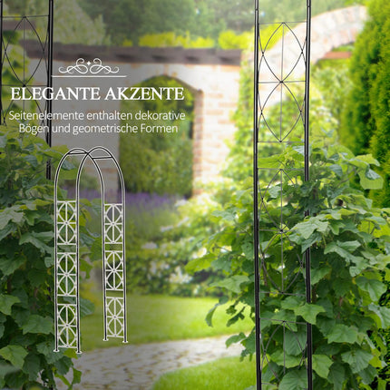 Metal Garden Arch Trellis, Black, 114x30x230 cm