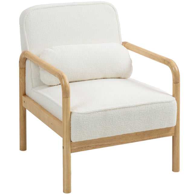 White Bouclé upholstered armchair - Relaxation & reading
