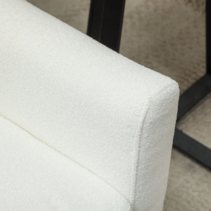 Living room wing chair - tufted, padded, white upholstery