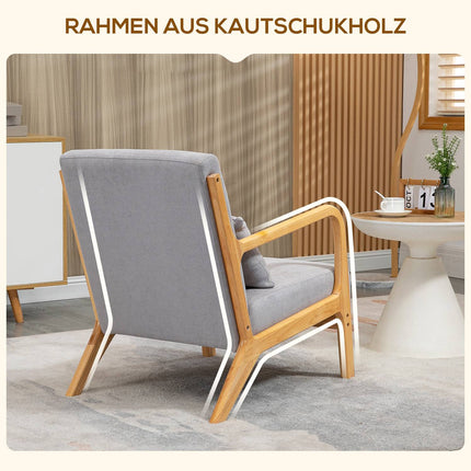 Armchair Lounge chair with armrests & lumbar cushion, grey