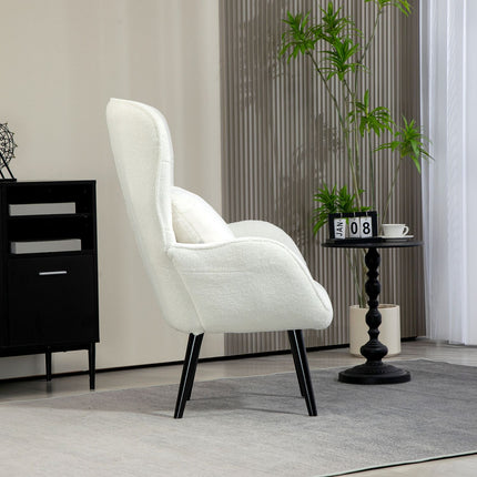 Armchair Lounge chair with Teddy fabric and lumbar support