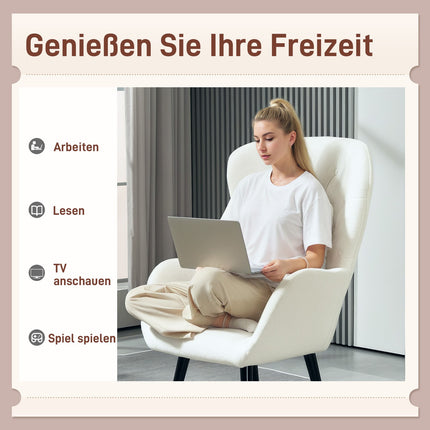 Armchair Lounge chair with Teddy fabric and lumbar support