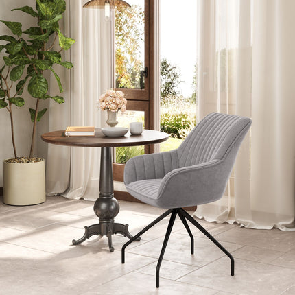 Swivel Velvet Armchair with metal legs, dark grey