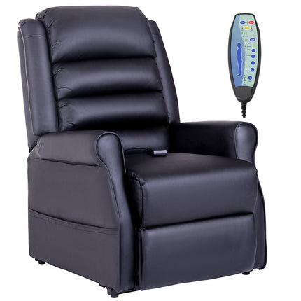 Reclining massage chair with standing aid and USB port