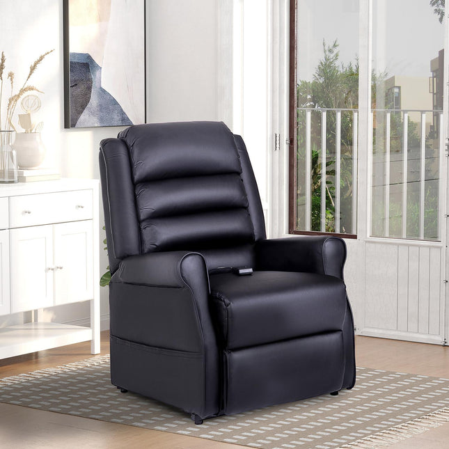Reclining massage chair with standing aid and USB port
