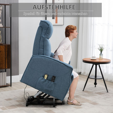 Lounger with standing aid, massage and footrest