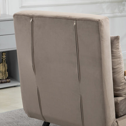 Convertible armchair bed, velvet look, adjustable backrest
