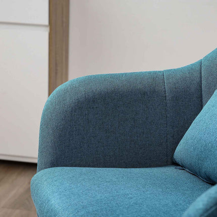 Armchair Lounge chair, Adjustable with lumbar cushion - Light blue