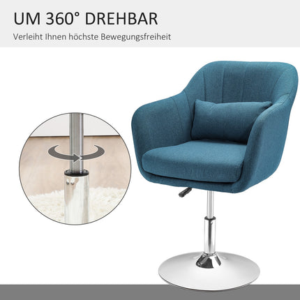 Armchair Lounge chair, Adjustable with lumbar cushion - Light blue