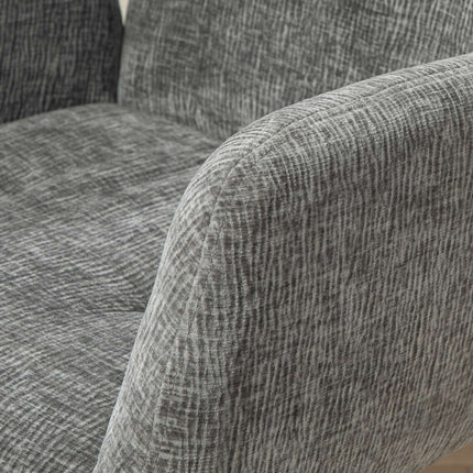 Dark gray swivel armchair - modern upholstery, steel legs